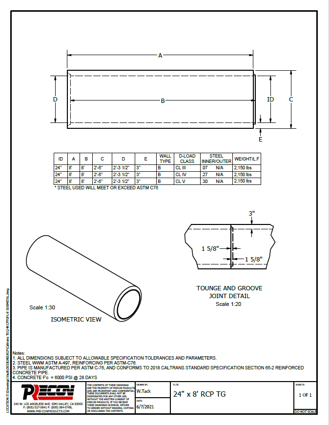 Reinforced Concrete Pipe Precon Products