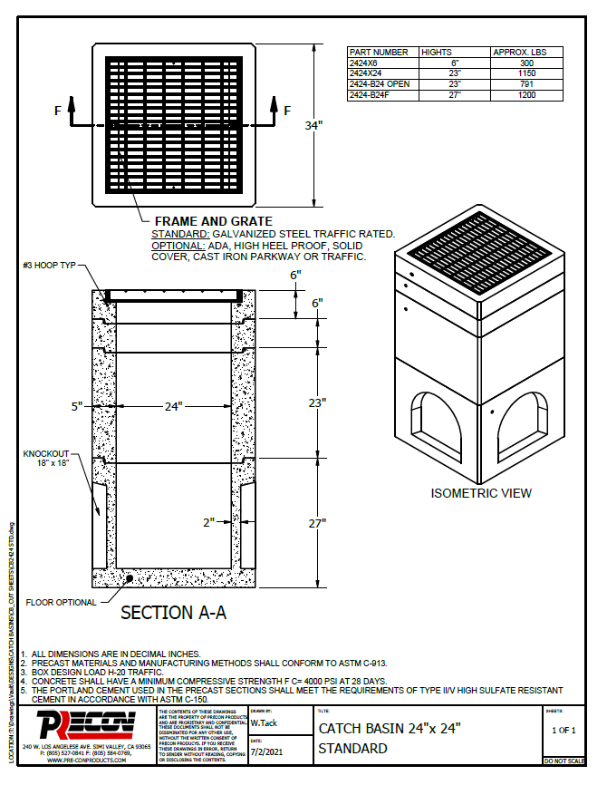 Catch Basins Precon Products