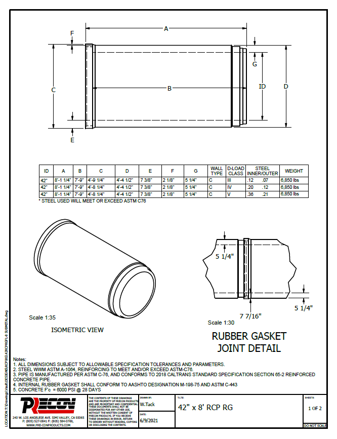 Reinforced Concrete Pipe - Precon Products