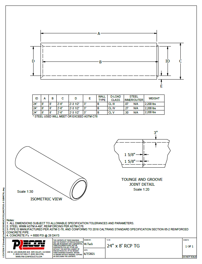 Reinforced Concrete Pipe - Precon Products