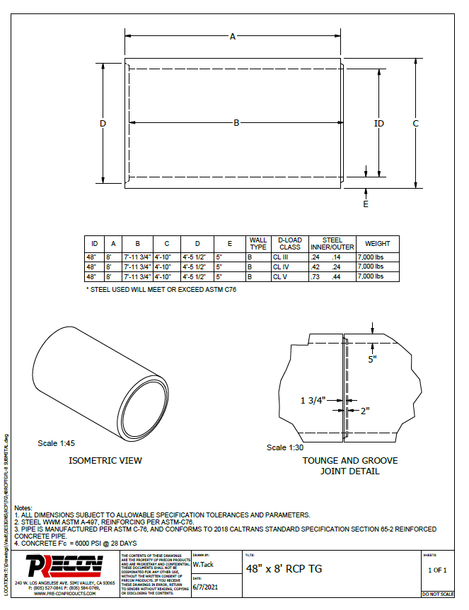 Reinforced Concrete Pipe - Precon Products